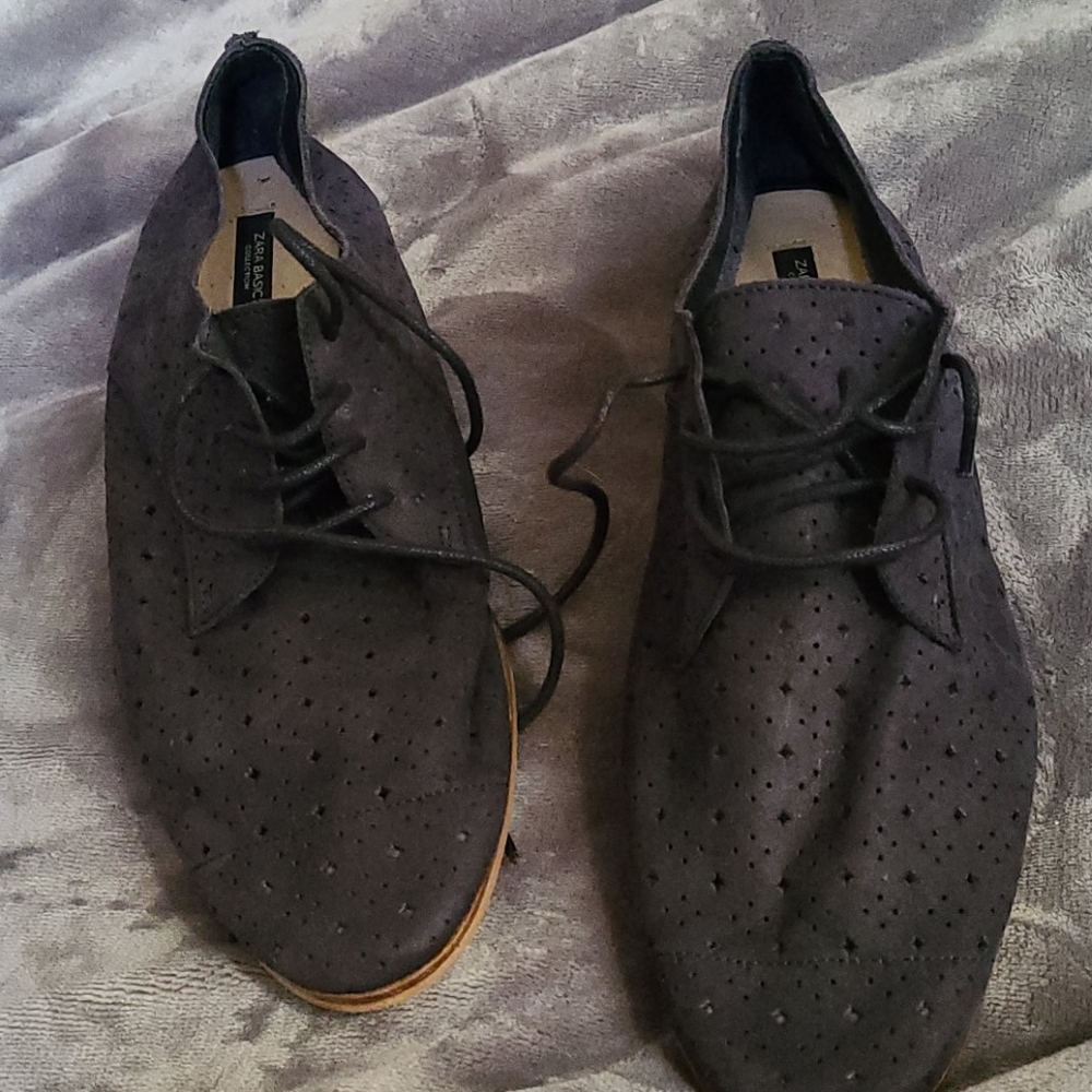 Zara basic collection suede lace up dress shoes
